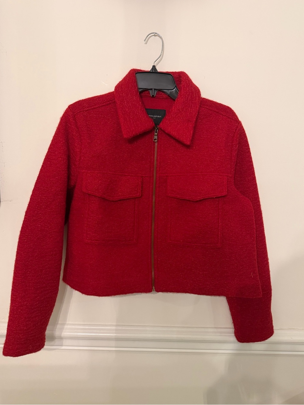 Banana Republic Red Teddy Zip Jacket Size L
